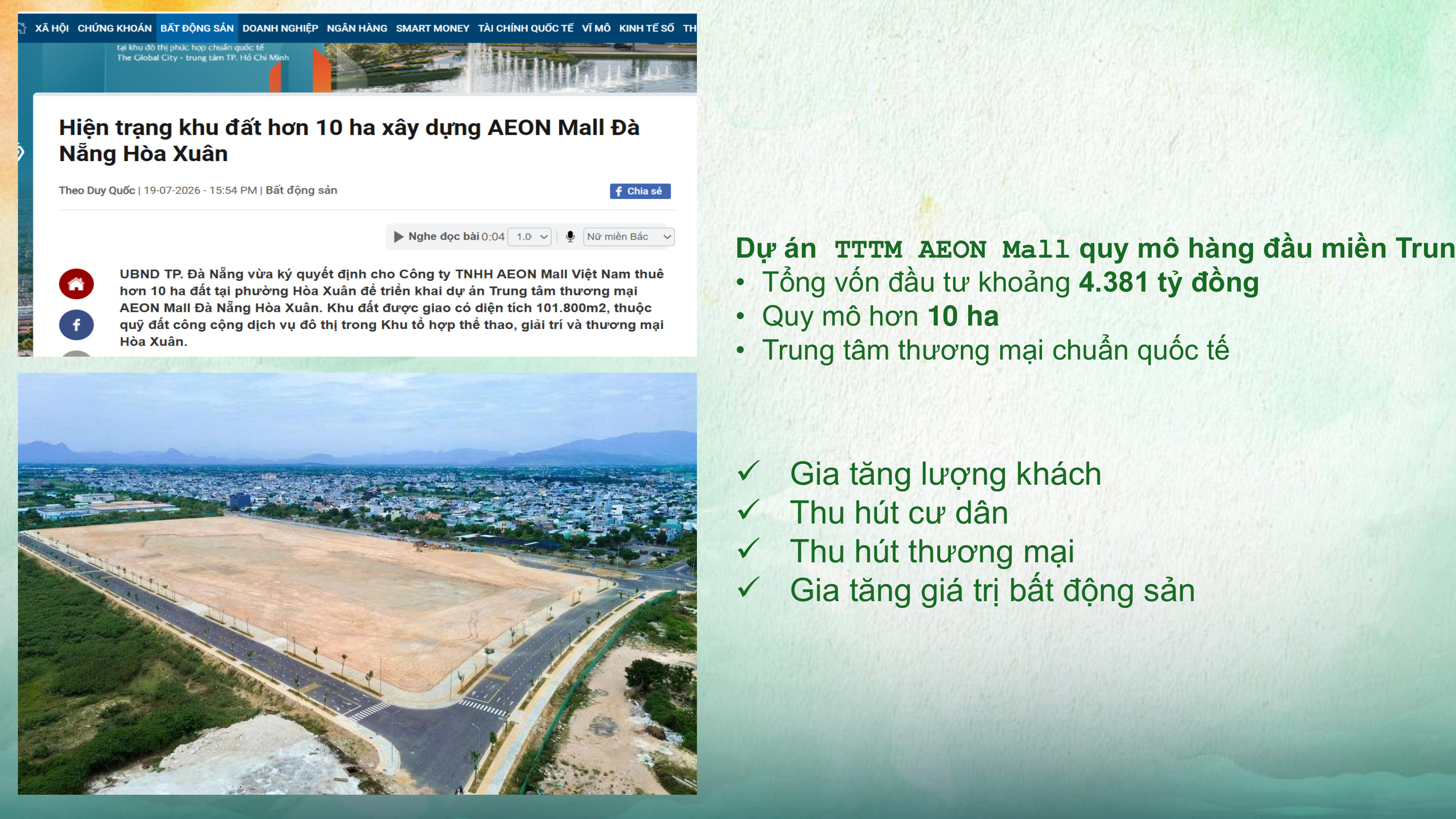 Quy hoạch AEON Mall lớn nhất miền Trung